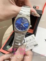 High Quality Replica TISSOT PRX Collection T137 316 Stainless Steel Integrated Strap Blue Face Dial Silver Steel Barrel-Shaped Case Watch 40*10.4mm